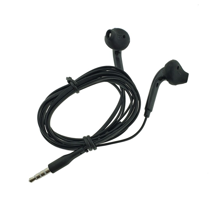 Casti cu microfon, S6, EG920BB, control pe fir, cablu 115 cm, conector jack 3.5mm, negre Negru