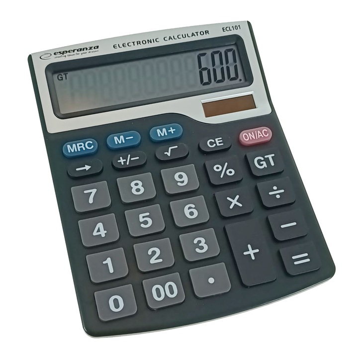 Calculator de birou, afisaj mare, de 12 cifre, Negru 12