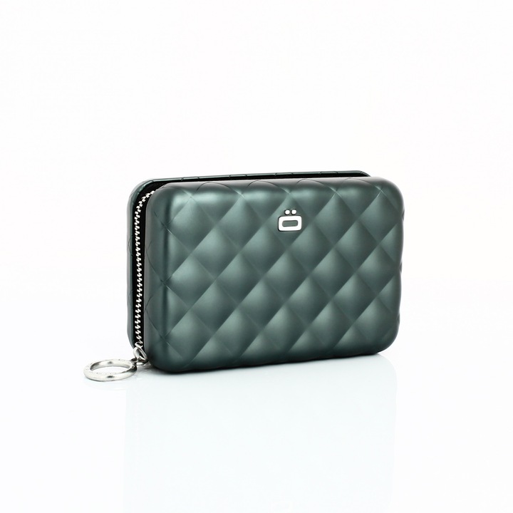 Портмоне Ögon Designs Quilted Zipper, Защита за вашите пари и карти, Платина