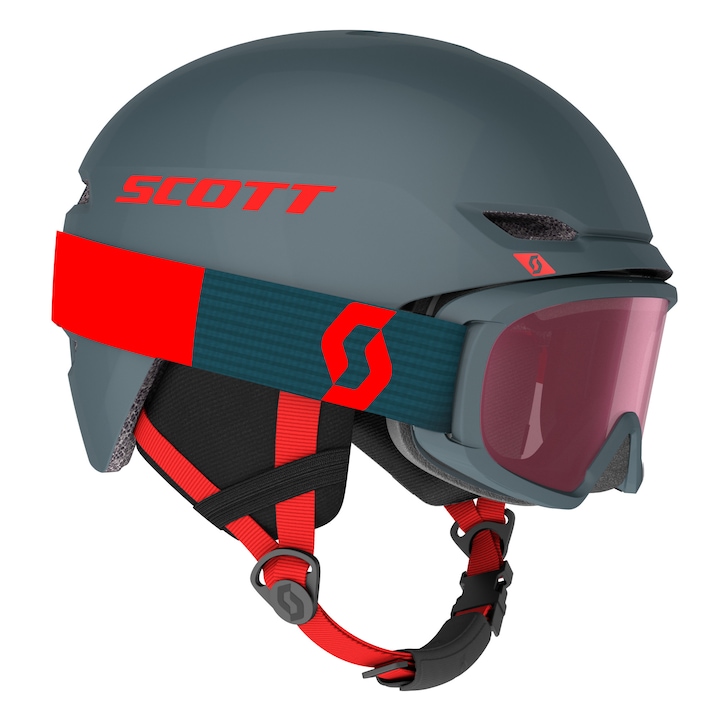 Комплект ски каска и ски очила Scott Keeper 2+ Jr Witty, За деца, S(51-54 см), Червен
