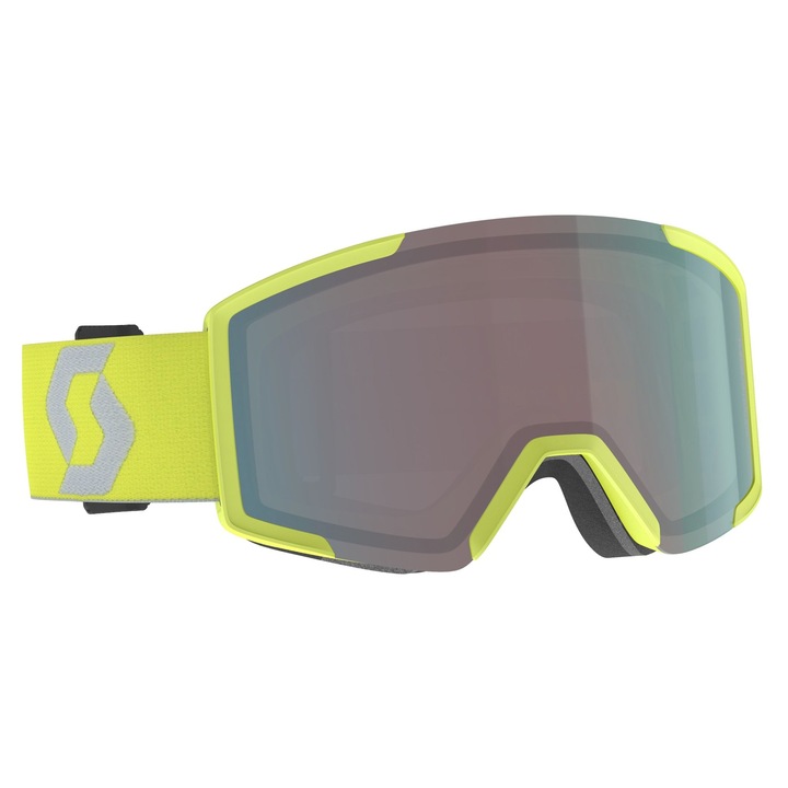 Ochelari ski Scott Shield, unisex, galben/gri