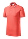 Tricou Polo pentru Barbati, Tip Pique, 65% Bumbac, Dungi Contrastante la Maneci si Guler, Coral, L