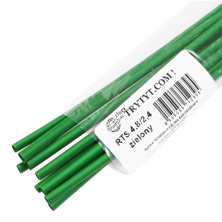 Tub termocontractabil RTS 4,8/2,4 verde 1 metru 10 buc