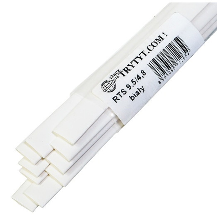 Tub termocontractabil RTS 9,5/4,8 alb 1 metru 10 buc