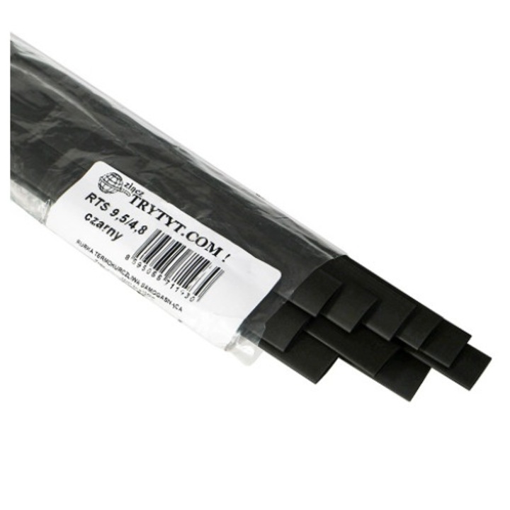 Tub termocontractabil RTS 9,5/4,8 negru 1 metru 10 buc