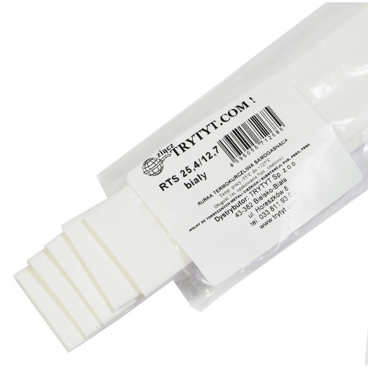 Tub termocontractabil RTS 25,4/12,7 alb 1 metru 5 buc