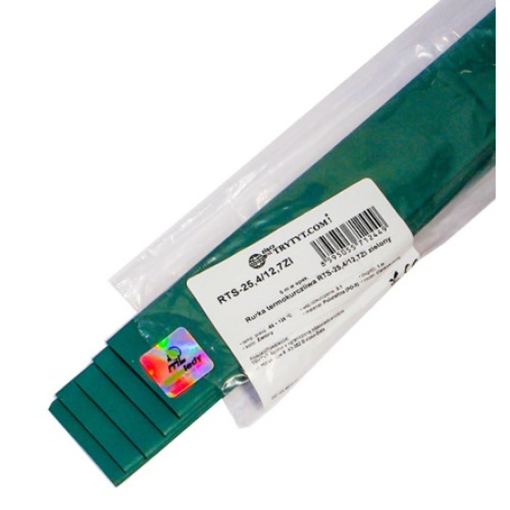 Tub termocontractabil RTS 25,4/12,7 verde 1 metru 5 buc