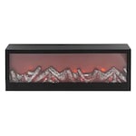 Semineu decorativ negru, 5 LED-uri, 25 x 12 x 20 cm