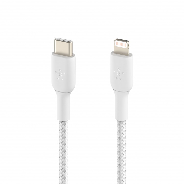 Cablu Date Lightning/USB-C Cable 1m braided, mfi cert., white