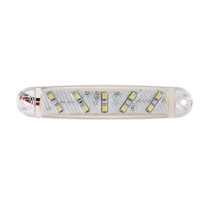 Led E-marker, 10 LED-uri, alb, pentru camion, remorca, autobuz, duba, rulota, platforma 12V-24V
