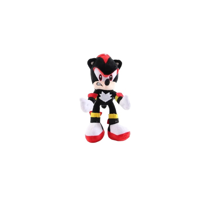 Jucarie de Plus Shadow Sonic, Personaj din Sonic The Hedgehog, 20 cm, Negru