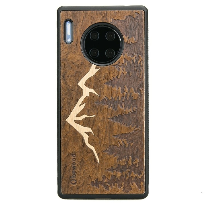 Husa Bewood pentru Huawei Mate 30 Pro, Lemn, Maro