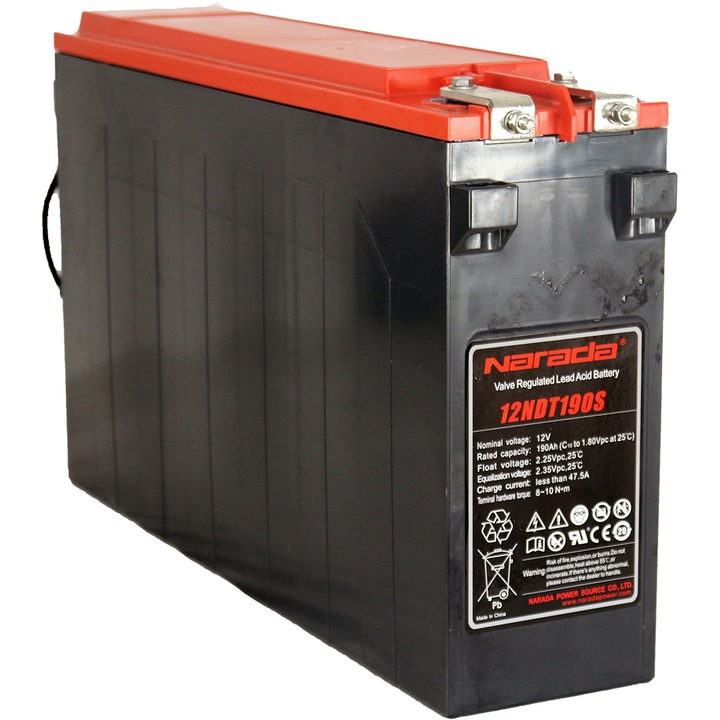 Acumulator stationar Front Terminal 12NDT190S, 12V 190Ah, AGM/VRLA, Narada
