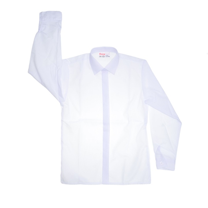 Camasa cu maneca lunga pentru baieti Mini Junior CSL-02-104, Alb 76452