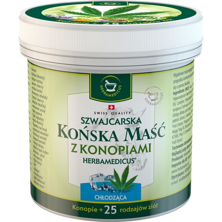 Unguent cu canepa pentru dureri musculare, Herbamedicus, 250 ml