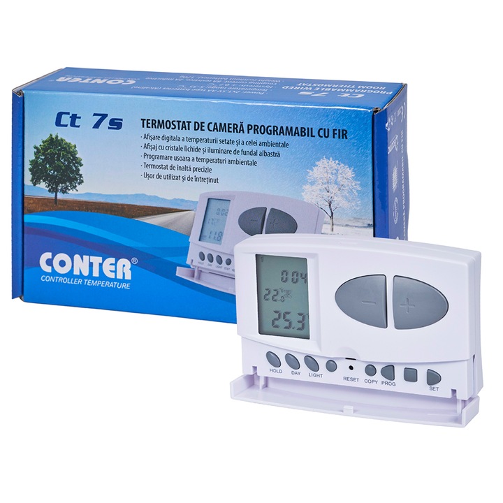 Termostat electronic programabil Conter CT7S, cu fir