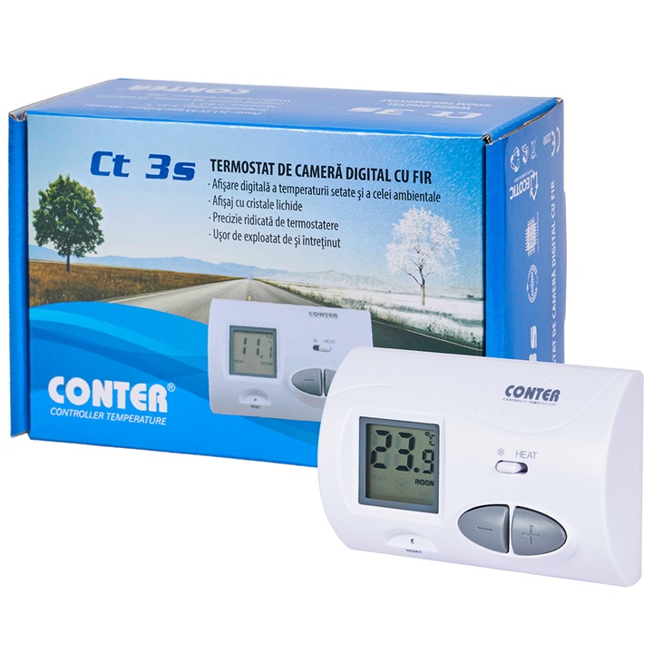 Termostat electronic Conter CT3S, cu fir