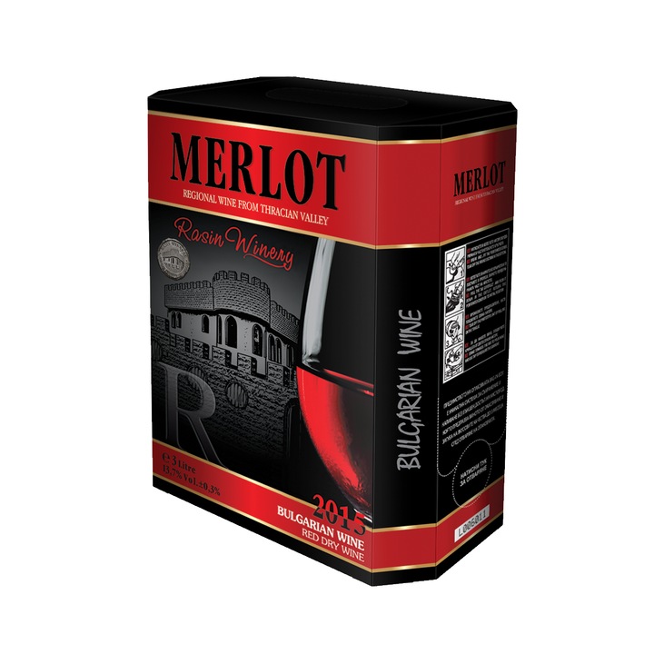 Червено вино Rasin Winery, Мерло, Bag in box, 3л
