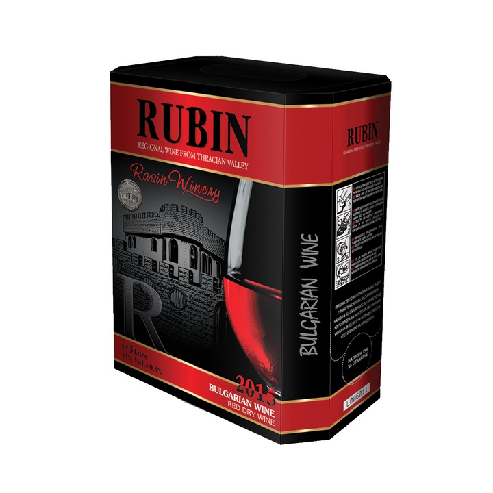 Червено вино Rasin Winery, Рубин, Bag in box, 3л