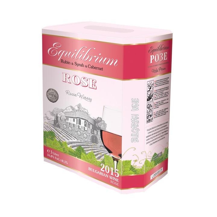 Розе вино Rasin Winery, Еквилибриум, Bag in box, 3л