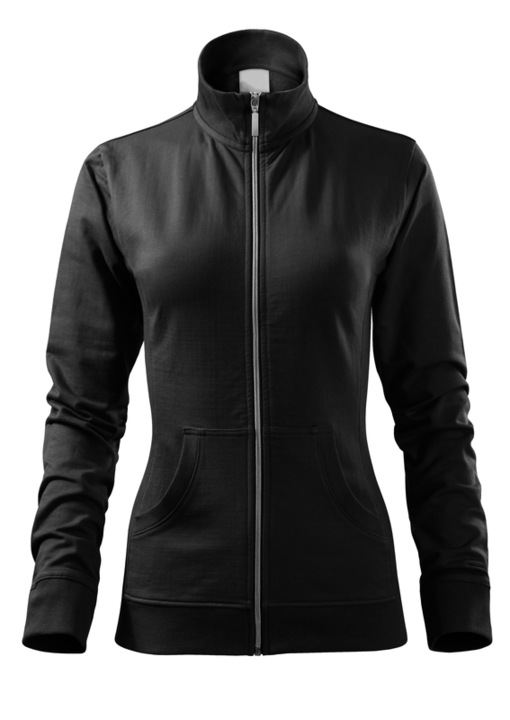 Hanorac pentru femei, Buzunare tip marsupiu, 97% Bumbac, Negru