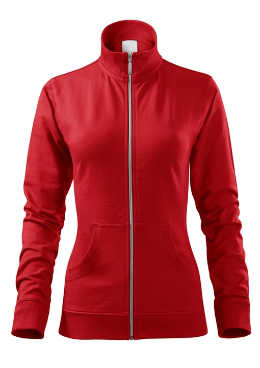 Hanorac pentru femei, Buzunare tip marsupiu, 97% Bumbac, Rosu