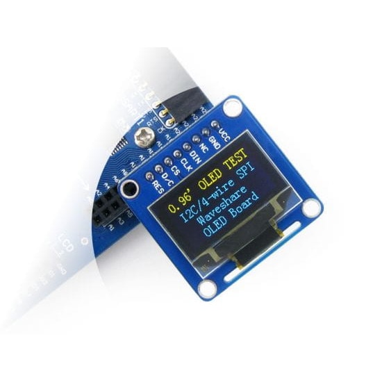 OLED SPI/I2C дисплей Waveshare, 0,96 инча, 128x64, Съвместим с ...