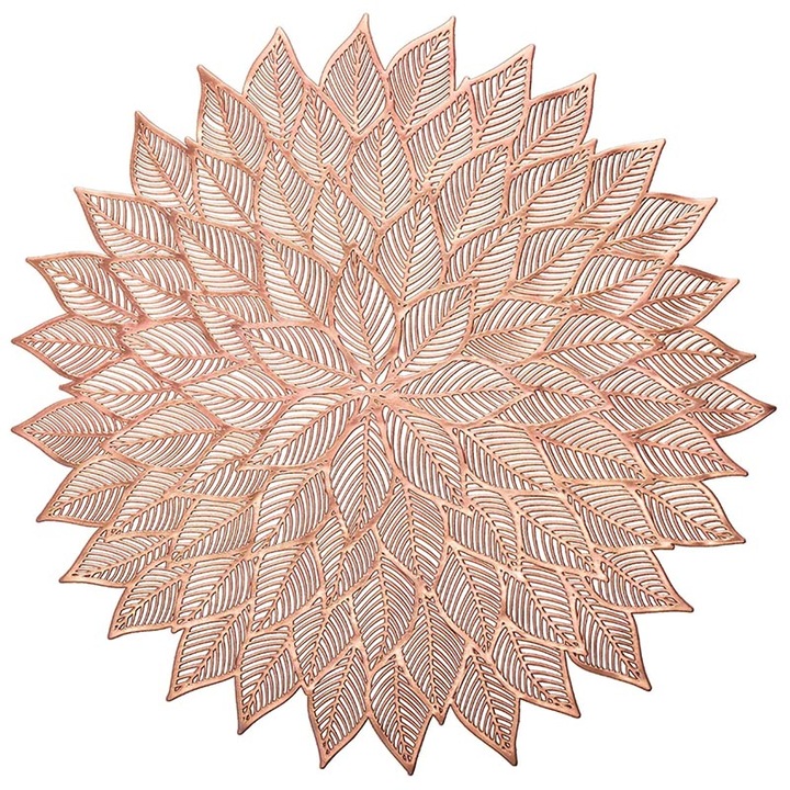 Set 6 naproane, PVC, 38x38 cm, Rose Gold