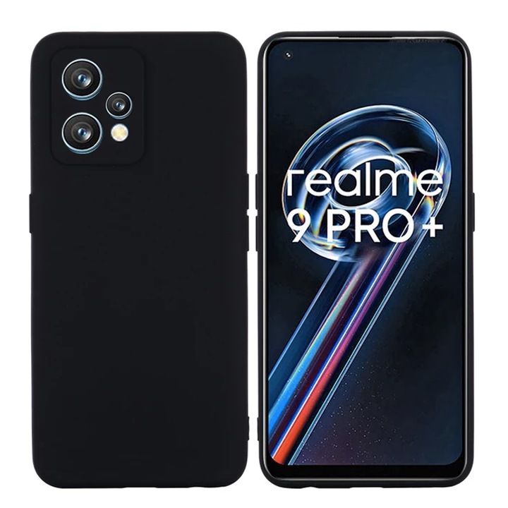 Husa din silicon compatibila cu Realme 9 Pro Plus, Negru