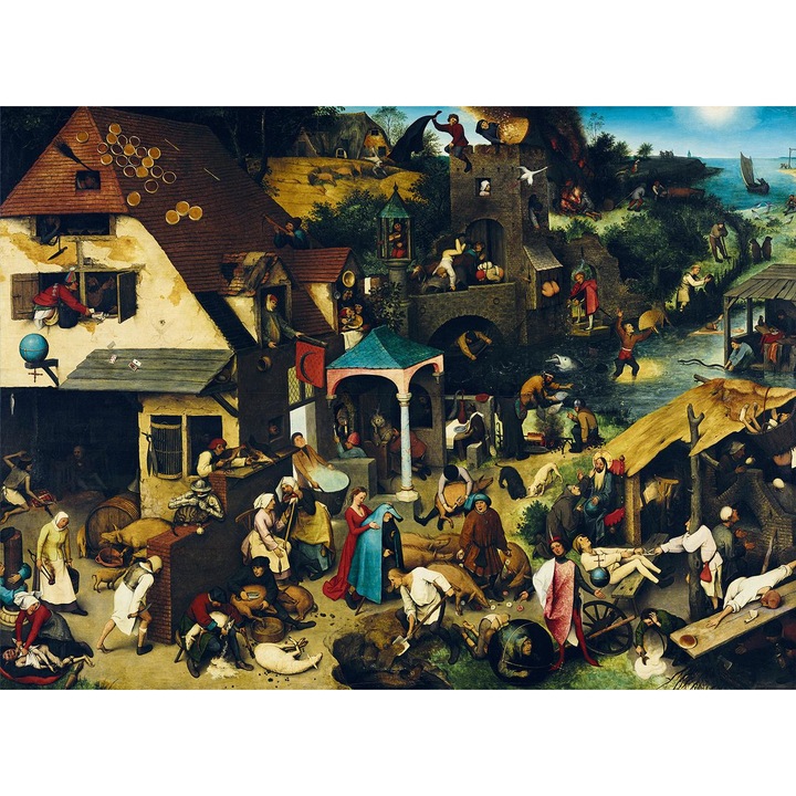 Bluebird 3000 db-os puzzle - Pieter Bruegel the Elder - Netherlandish Proverbs, 1559 (60159)