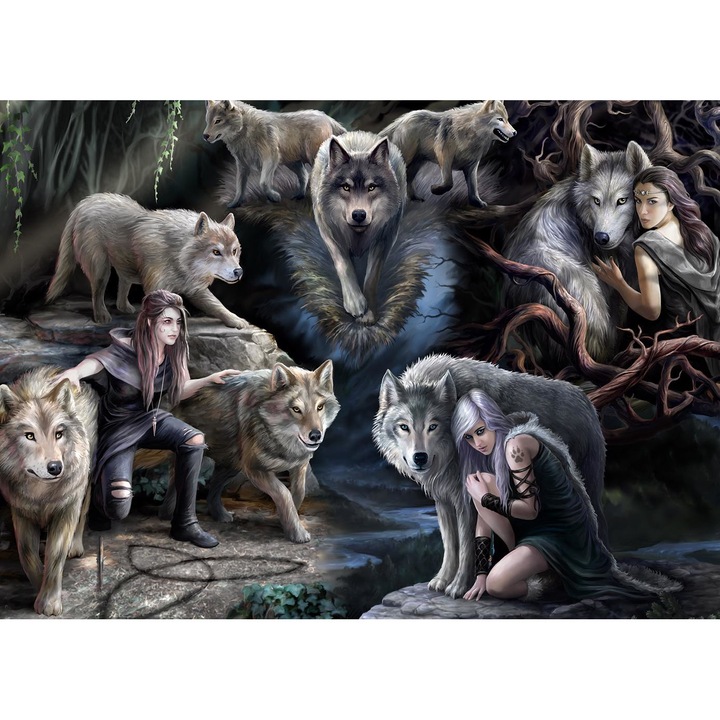 Bluebird 1500 db-os puzzle - Anne Stokes Collection - Wolf Collage (90037)