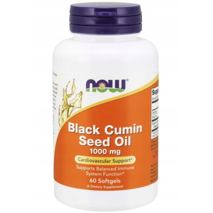 Supliment alimentar cu ulei din seminte de chimen negru, Now Foods, 1000mg, 60 capsule
