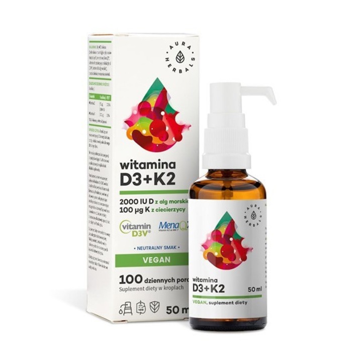 Витамин D3, Aura Herbals, капки, 50 мл
