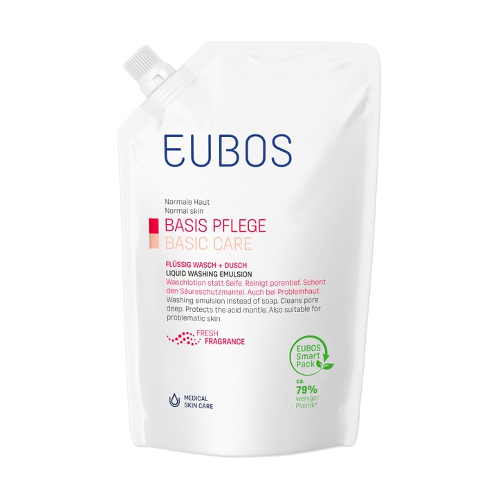 Rezerva sapun lichid pentru corp, Eubos, Basic Care, Parfum fresh, 400 ml