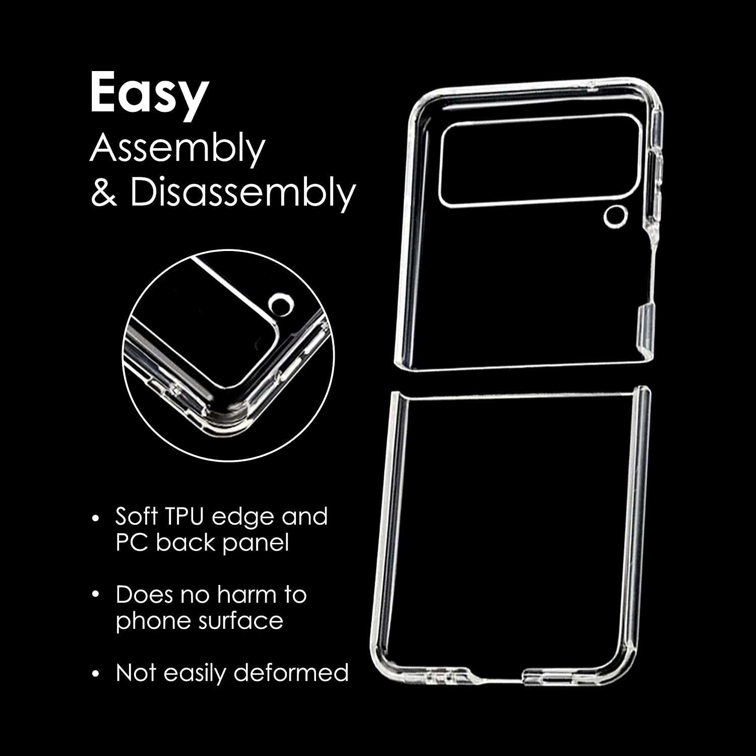 Husa TPU Antisoc pentru Samsung Z Flip 3, PremiumCell, Silicon, Protectie Antisoc, Camera Ultra Safe, Transparenta