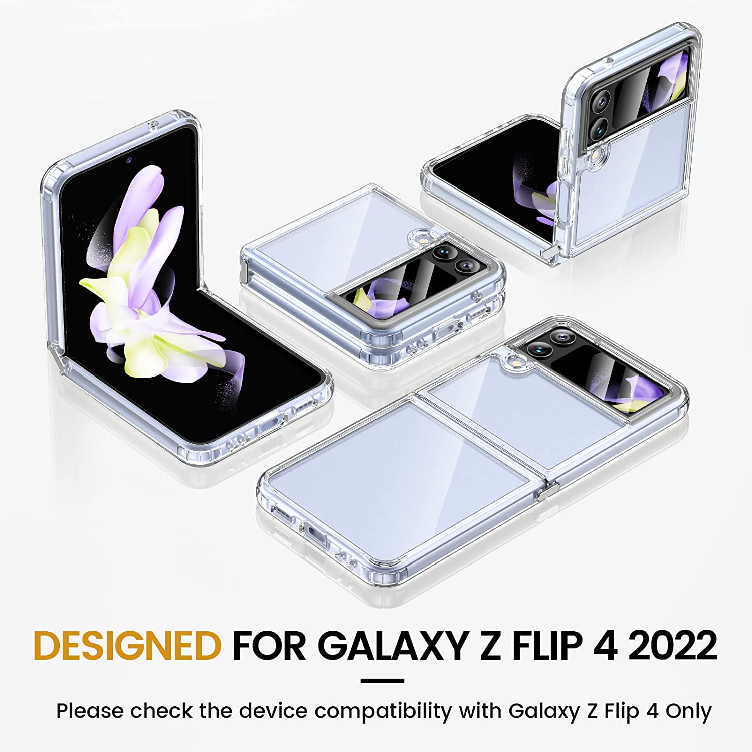 Husa TPU Antisoc pentru Samsung Z Flip 4, PremiumCell, Silicon, Protectie Antisoc, Camera Ultra Safe, Transparenta