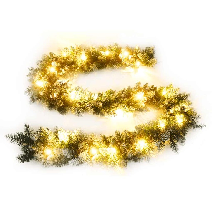 vidaXL zöld PVC karácsonyi füzér LED-ekkel 2,7 m 345169