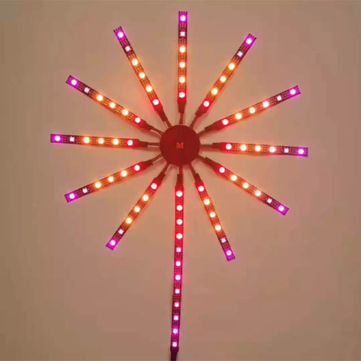 Интелигентна коледна инсталация LED фойерверки, Bluetooth/USB, Дистанционно управление/телефон, RGB, Аудио синхронизация, 2 см, Многоцветен