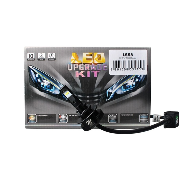 Kit LED Upgrade, M-Tech, 880, 12/24 V, 16 W, 5700K, Alb rece