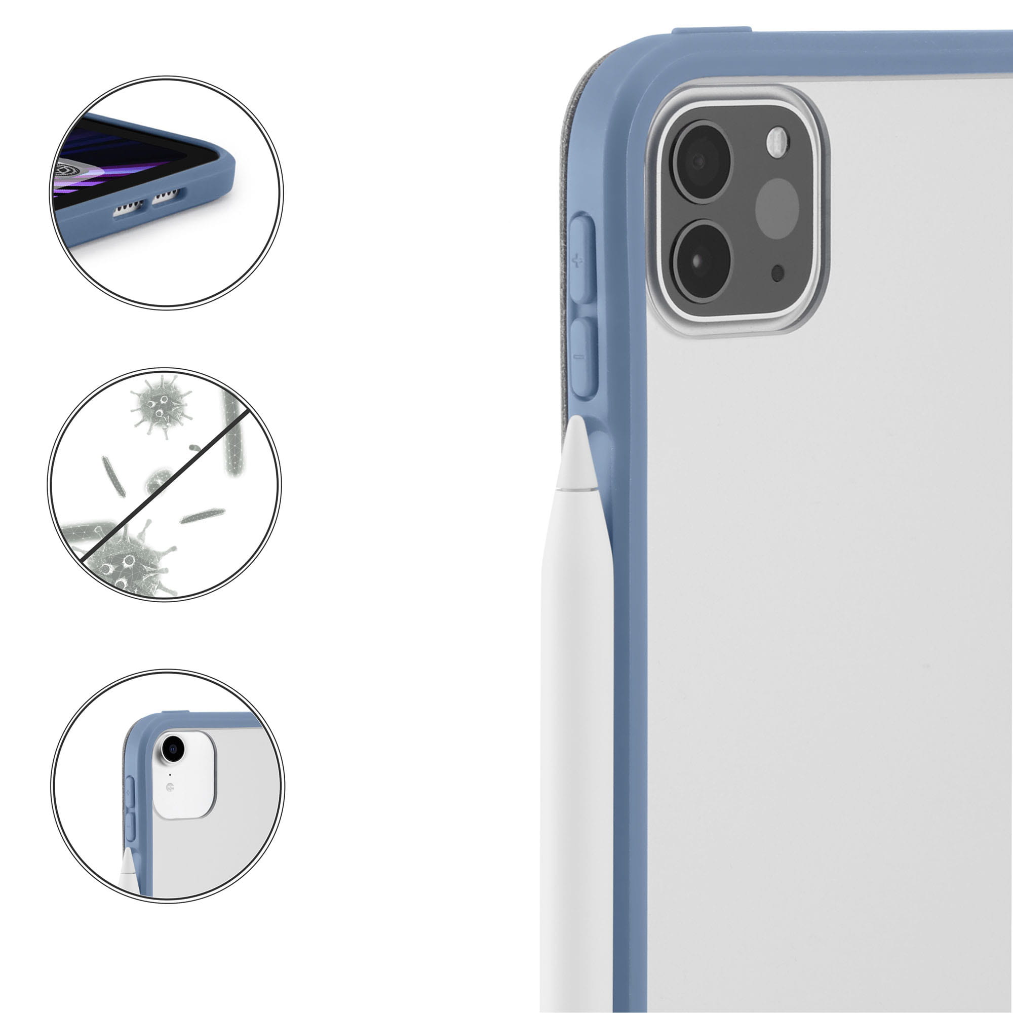 Husa Pipetto pentru iPad Pro 11, 2021/2020/2018, Albastru