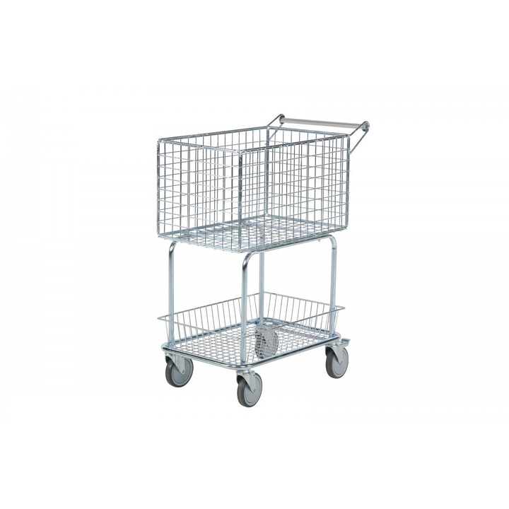 Căruț cu două platforme Amv, sistem de frânare, 100 kg, 715x415mm