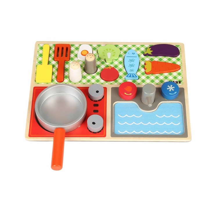 Joc de rol din lemn bucatarie tip Montessori