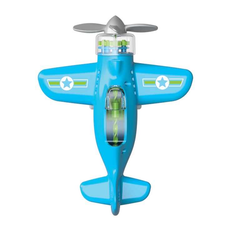 Avion Playviators, albastru, cu motor gravitational