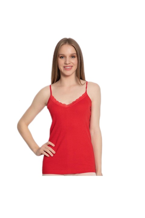 Комплект от 2 дамски потника, Pamuk, разноцветни, Червен