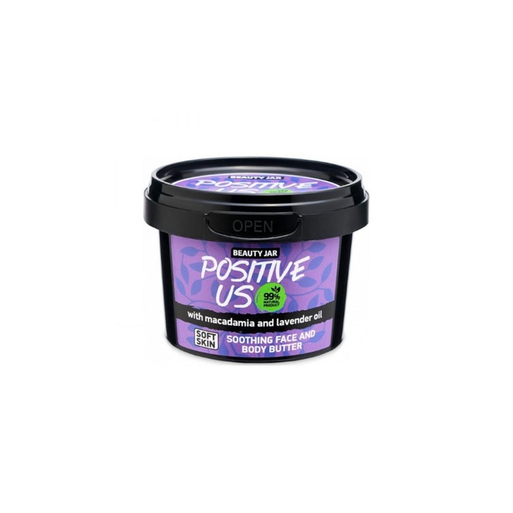Unt de corp, Beauty Jar, Positive Us, Lavanda, 90 gr, Mov/Negru