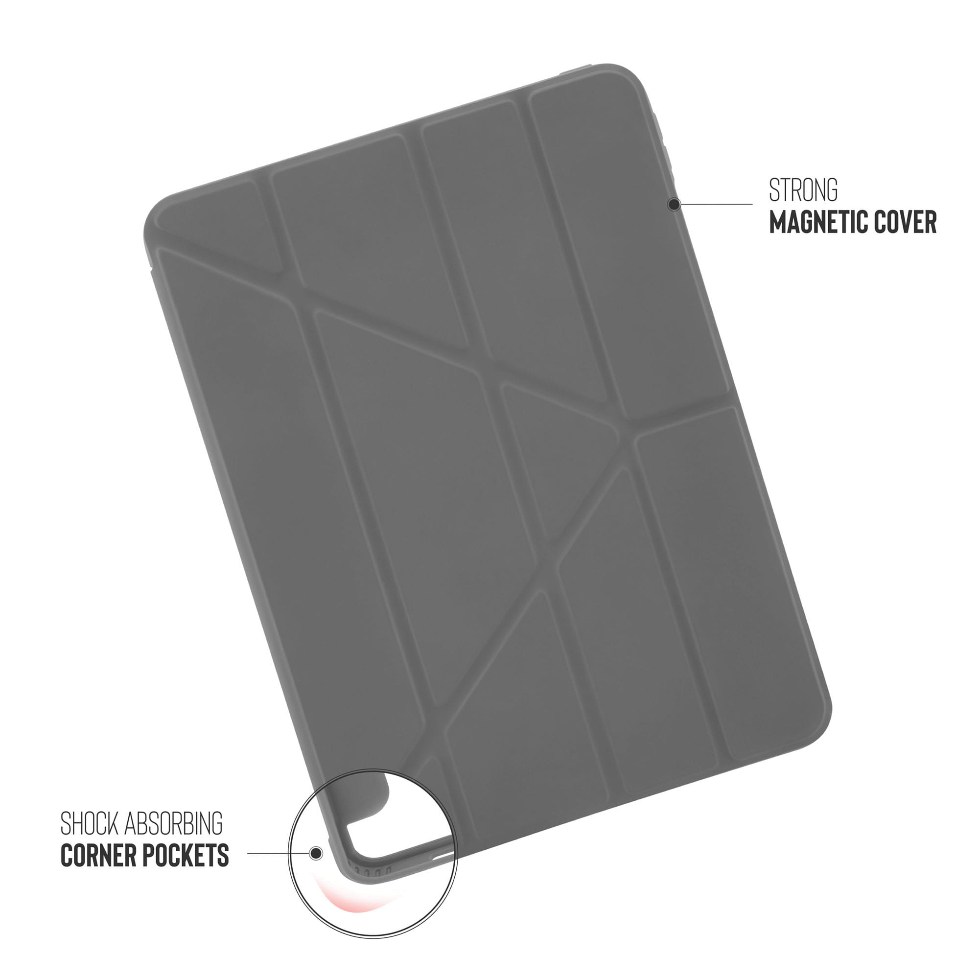 Husa Pipetto pentru iPad 11 Pro, 2021/2020/2018, Gri