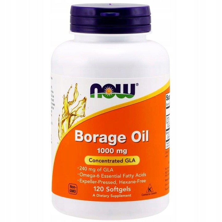 Supliment alimentar Borage, Now Foods, 1000mg, 120 capsule