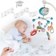 Carusel muzical cu rotire 360 de grade, cu pandantive colorate, cronometru, pronuntie numere in engleza, cantece vesele, proiector si Telecomanda, Blue