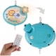 Carusel muzical cu rotire 360 de grade, cu pandantive colorate, cronometru, pronuntie numere in engleza, cantece vesele, proiector si Telecomanda, Blue