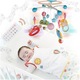 Carusel muzical cu rotire 360 de grade, cu pandantive colorate, cronometru, pronuntie numere in engleza, cantece vesele, proiector si Telecomanda, Blue